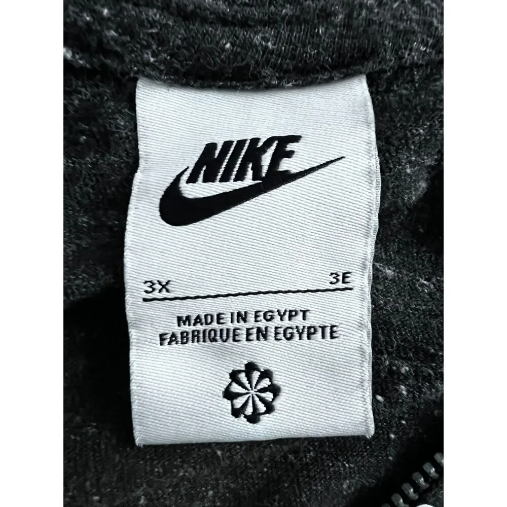 Nike Women's 3X Dark Gray Heather Gym Full Zip Hoodie Sweatshirt Jacket